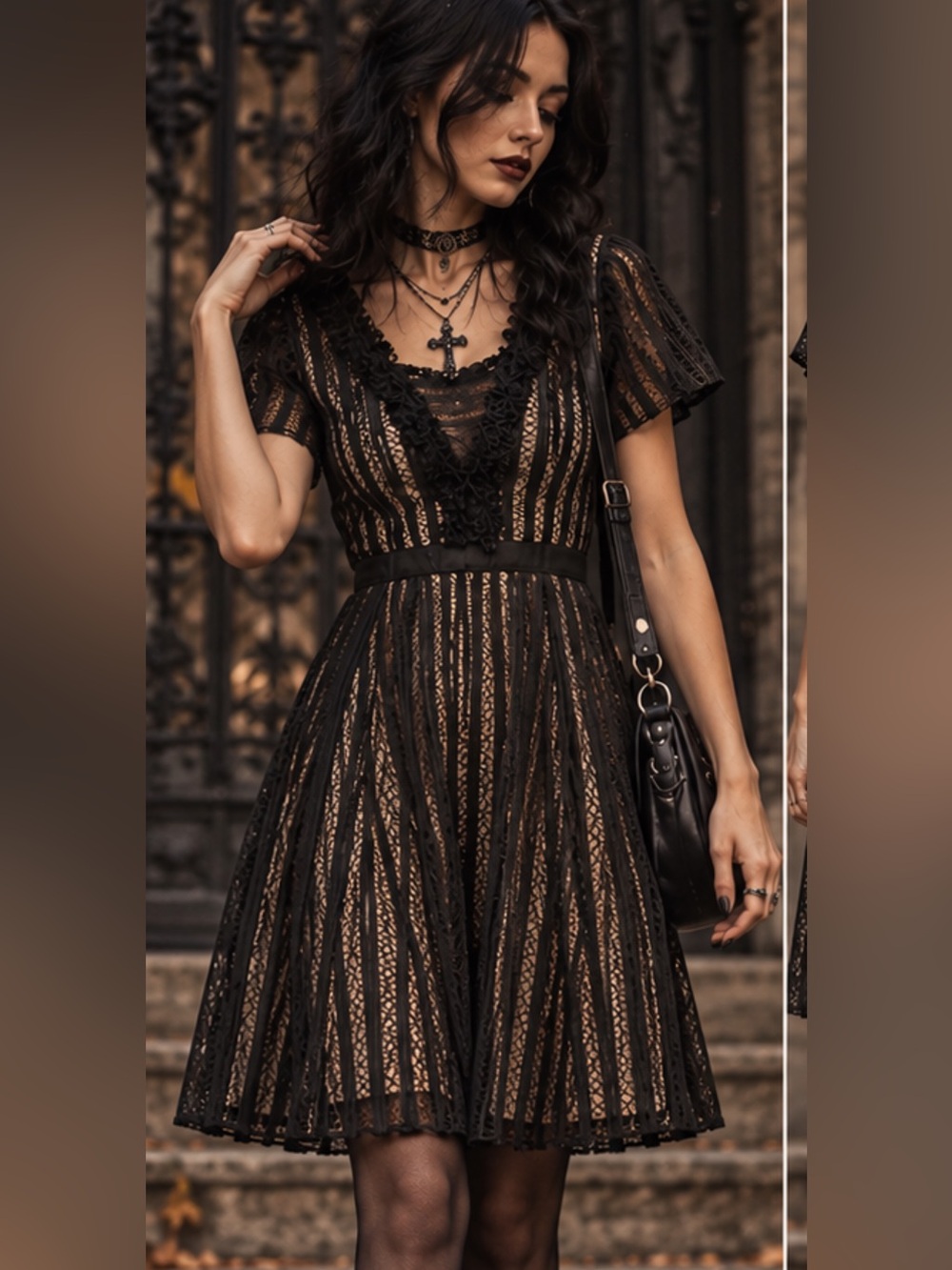 Tracy Reece Black Lace Fit-and-Flare Dress 🖤🥀